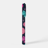Lebendige Türkis Rosa Glitterbögen & Punkte-Muster iPhone Hülle (Rechte Seite)