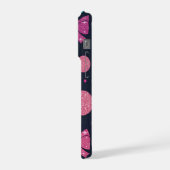 Lebendige Türkis Rosa Glitterbögen & Punkte-Muster iPhone Hülle (Linke Seite)