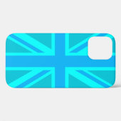 Lebendige türkisfarbene britische Flagge Case-Mate iPhone Hülle (Rückseite (Horizontal))