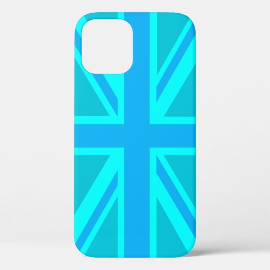 Lebendige türkisfarbene britische Flagge Case-Mate iPhone Hülle (Rückseite)