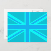 Lebendige türkisfarbene britische Flagge Postkarte (Vorne/Hinten)