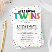 Lebendige Typografie mit Twins-Kinderdusche Einladung