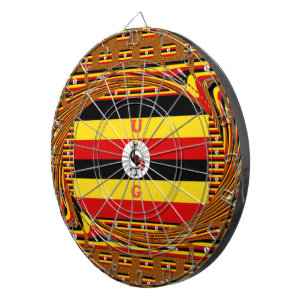 Lebendige Uganda-Flagge-Inspirierte Kunst Dartscheibe