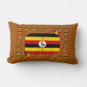 Lebendige Uganda-Flaggen-inspirierte Kunst Lendenkissen