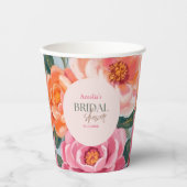 lebendige und kräftige florale Brautparty Pappbecher (Vorderseite)