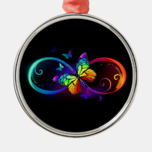 Lebendige Unendlichkeit mit Regenbogen-Schmetterli Ornament Aus Metall