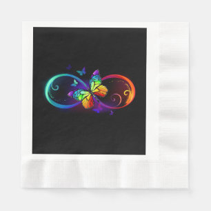 Lebendige Unendlichkeit mit Regenbogen-Schmetterli Serviette