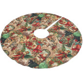 Lebendige viktorianische Weihnachtscollage Polyester Weihnachtsbaumdecke (Schrägansicht)