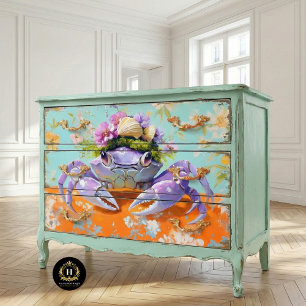 Lebendige Vintage-Blumen-Krabbe-Decoupage Seidenpapier