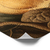 Lebendige Vintage-Blumen- und Vogel-Szene Poster (Ecke)