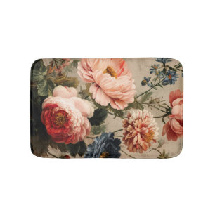 Lebendige Vintage-Blumenanordnung Badematte