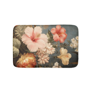 Lebendige Vintage-Blumenanordnung Badematte
