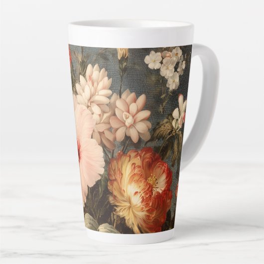 Lebendige Vintage-Blumenanordnung Milchtasse (Rechte Ecke)