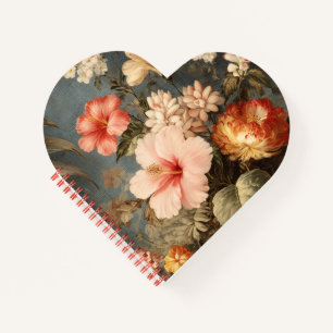 Lebendige Vintage-Blumenanordnung Notizblock