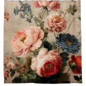 Lebendige Vintage-Blumenarrangement Duschvorhang (Vorderseite)