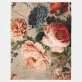 Lebendige Vintage-Blumenarrangement Fleecedecke (Vorderseite)