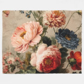 Lebendige Vintage-Blumenarrangement Fleecedecke (Vorderseite (Horizontal))