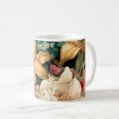 Lebendige Vintage-Blumenarrangement Kaffeetasse (VorderseiteRechts)