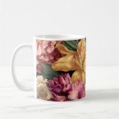 Lebendige Vintage-Blumenarrangement Kaffeetasse (Links)