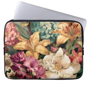 Lebendige Vintage-Blumenarrangement Laptopschutzhülle