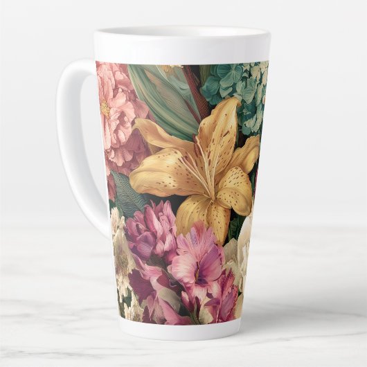 Lebendige Vintage-Blumenarrangement Milchtasse (Linke Ecke)