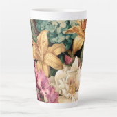 Lebendige Vintage-Blumenarrangement Milchtasse (Vorderseite)