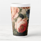 Lebendige Vintage-Blumenarrangement Milchtasse (Vorderseite)