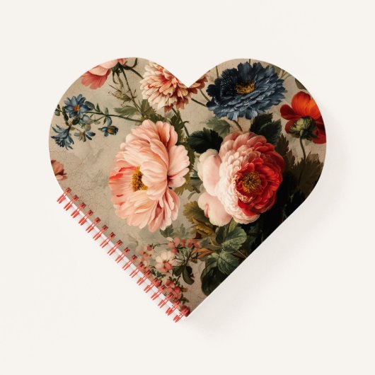 Lebendige Vintage-Blumenarrangement Notizblock (Vorderseite)