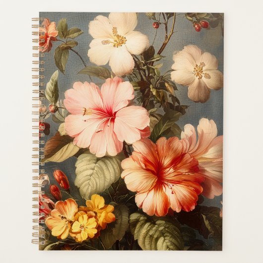 Lebendige Vintage-Blumenarrangement Planer (Vorderseite)