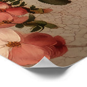 Lebendige Vintage-Blumenarrangement Poster (Ecke)