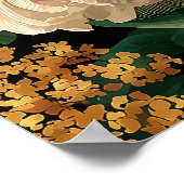 Lebendige Vintage-Blumenarrangement Poster (Ecke)