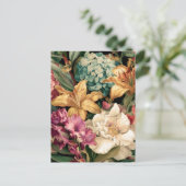 Lebendige Vintage-Blumenarrangement Postkarte (Stehend Vorderseite)