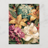 Lebendige Vintage-Blumenarrangement Postkarte (Vorderseite)