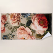 Lebendige Vintage-Blumenarrangement Strandtuch (Vorderseite)