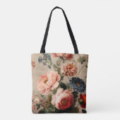 Lebendige Vintage-Blumenarrangement Tasche (Rückseite)