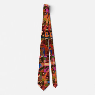 Lebendige Vintage-Crazy-Quilt Krawatte