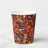 Lebendige Vintage-Crazy-Quilt Pappbecher (Links)