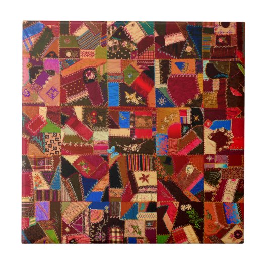 Lebendige Vintage-Crazy-Strickdecke Fliese (Vorderseite)
