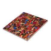 Lebendige Vintage-Crazy-Strickdecke Fliese (Seite)