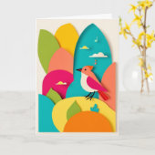 Lebendige Vogel-Melodie-Harmonie Karte (Gelbe Blume)