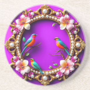 Lebendige Vögel sitzen Getränkeuntersetzer