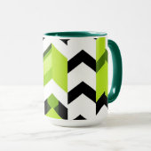 Lebendige Wasabi-Chevron-Moderne Textur Tasse (VorderseiteRechts)