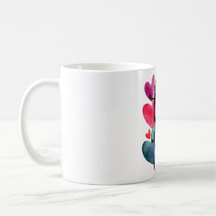 Lebendige Wasserfarbe Liebe: Handgeschriebene "Lie Kaffeetasse