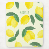 Lebendige Wasserfarbe-Limonen Handgezeichnet Gelb Mousepad (Vorne)
