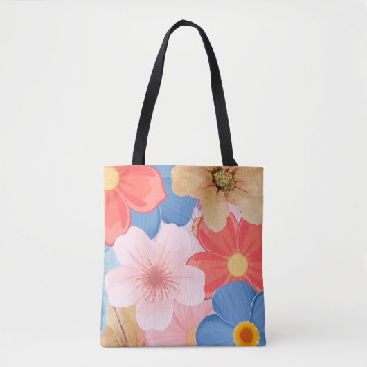 Lebendige Wasserfarben-Blumengarten-Muster-Tasche Tasche (Vorderseite)