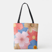 Lebendige Wasserfarben-Blumengarten-Muster-Tasche Tasche (Rückseite)