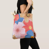 Lebendige Wasserfarben-Blumengarten-Muster-Tasche Tasche (Von Nahem)