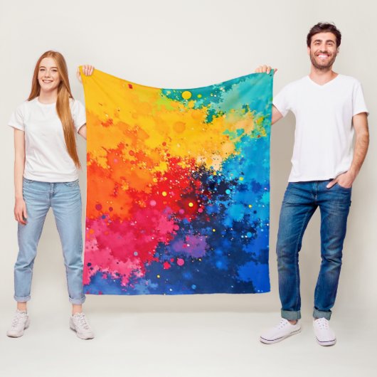 Lebendige Wasserfarben-Chaos-Kunst Fleecedecke (Beispiel)