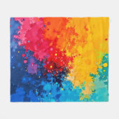 Lebendige Wasserfarben-Chaos-Kunst Fleecedecke (Vorderseite (Horizontal))