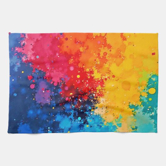 Lebendige Wasserfarben-Chaos-Kunst Geschirrtuch (Horizontal)